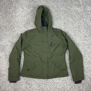 Columbia Jacket Womens Medium Green Hooded Insulated Parka Outdoor Winter Gorp